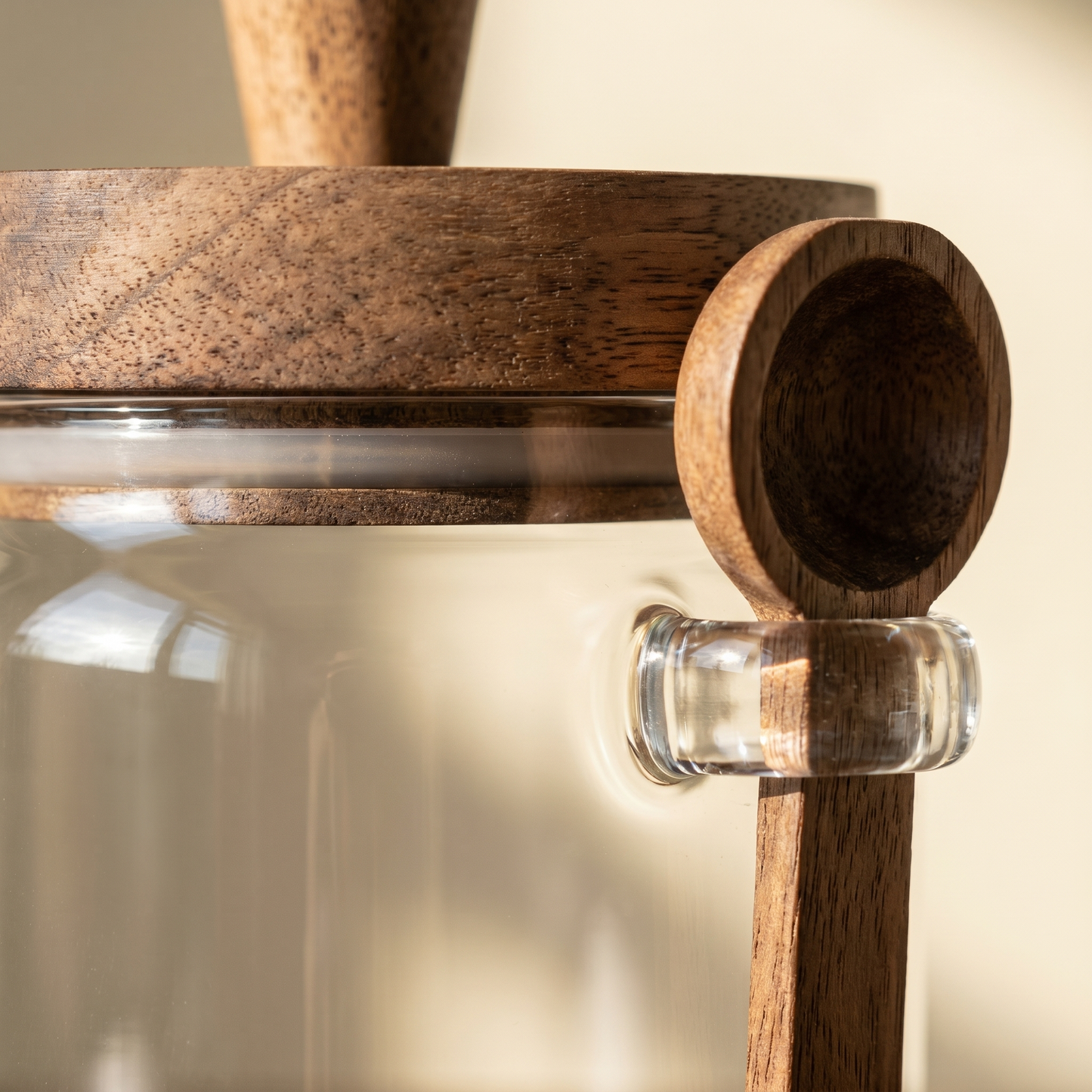 Airtight Glass Storage Jars with Wooden Lid & Spoon