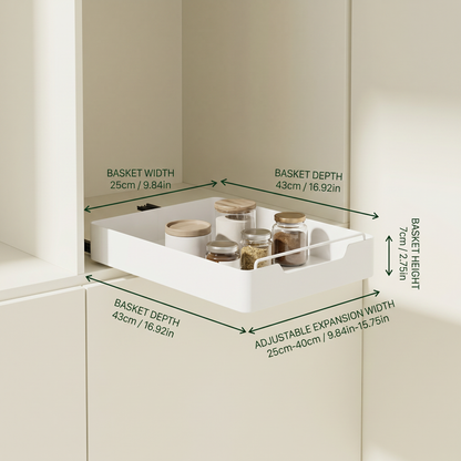 Adjustable Pull Out Cabinet Storage Basket with Soft Close Slides