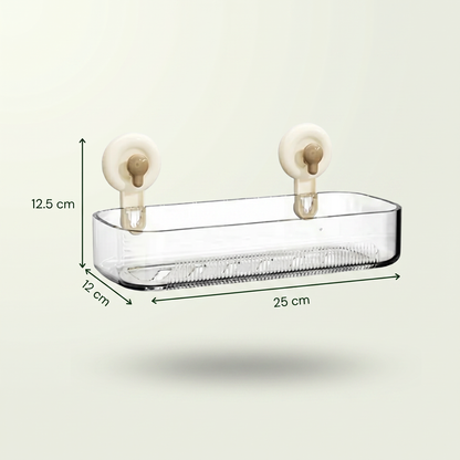 Multi-Purpose Transparent Suction Cup Storage Shelf